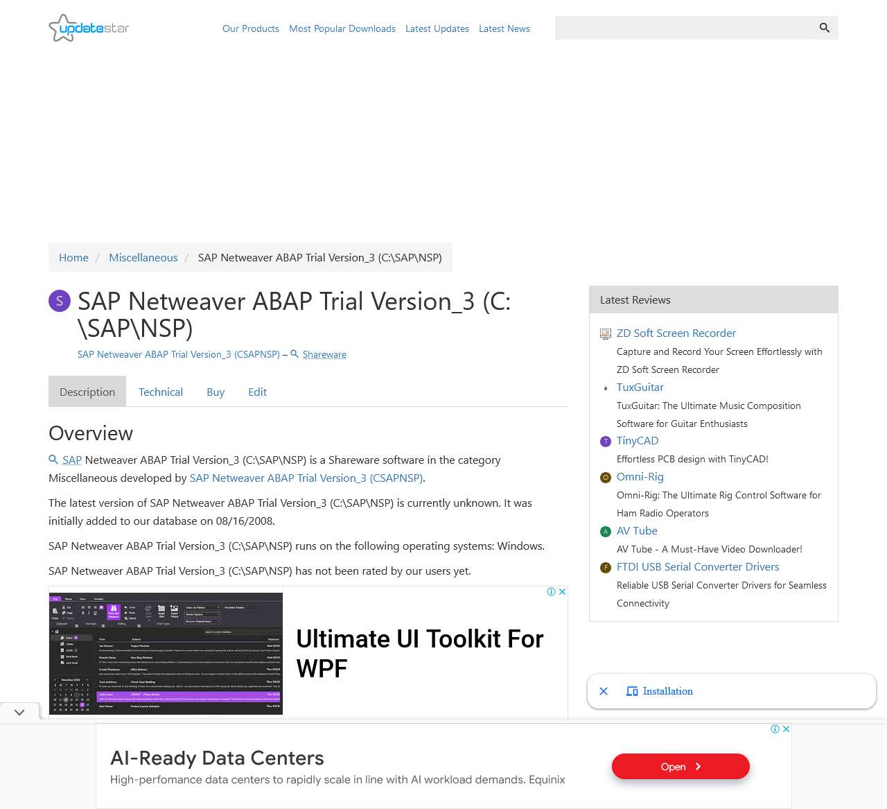 
	SAP Netweaver ABAP Trial Version_3 (C:\SAP\NSP) - Download
