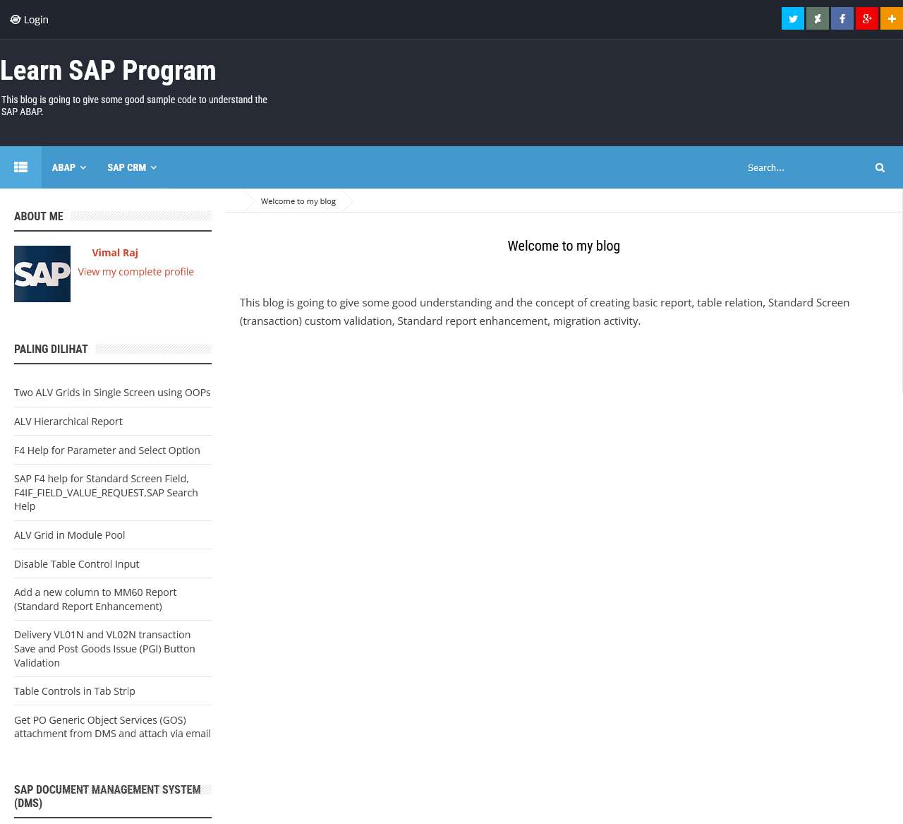 
Welcome to my blog
          - 
          Learn SAP Program
